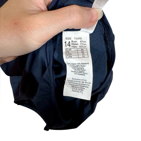 Anthropologie Seafolly Active Halter Cutout One-Piece Bathing Suit AU14/US10 - Picture 11 of 12